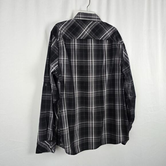 Urban Pipeline Button Down Flannel Shirt Men's M Black White Easy-Care Fabric - Picture 7 of 14